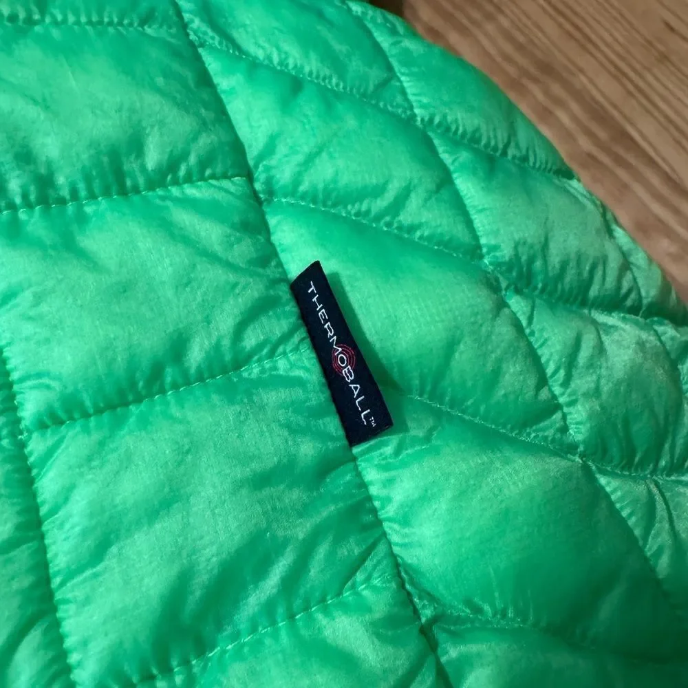 The North Face Men's Thermoball Full Zip Quilted Puffer Vest Size SM Neon Green